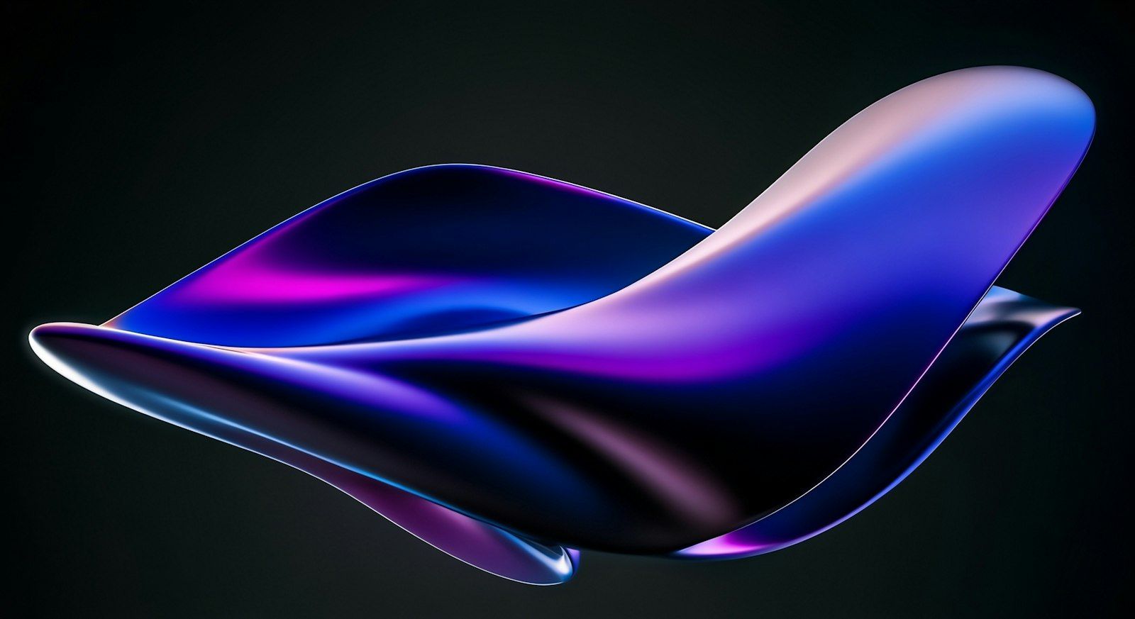 Forma fluida abstrata em tons de azul e roxo